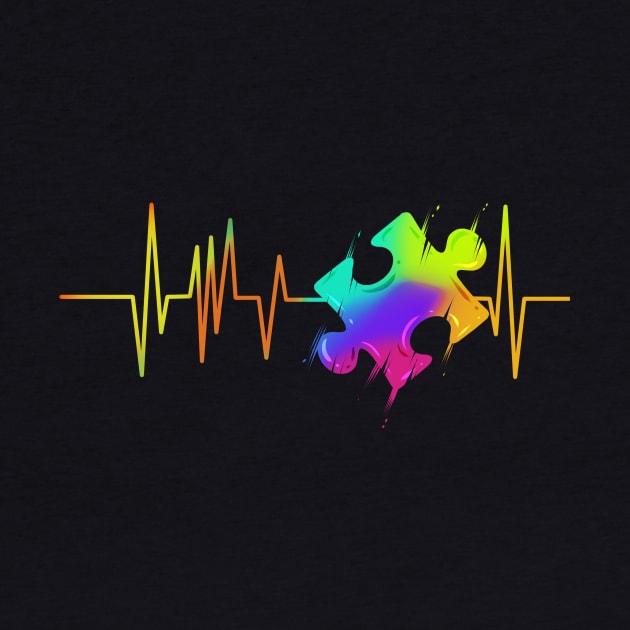 Heartbeat Jigsaw Puzzle Autism Awareness by SinBle